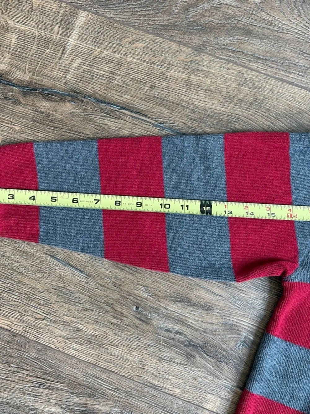 GAP Red and Gray Striped Half-Zip Sweater